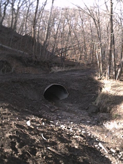 This culvert near Inis Grove had completely washed out 